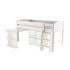 Stompa UNOS Mid Sleeper White Incl Pull Out Desk + 1 Multi Cube With 4 White Doors